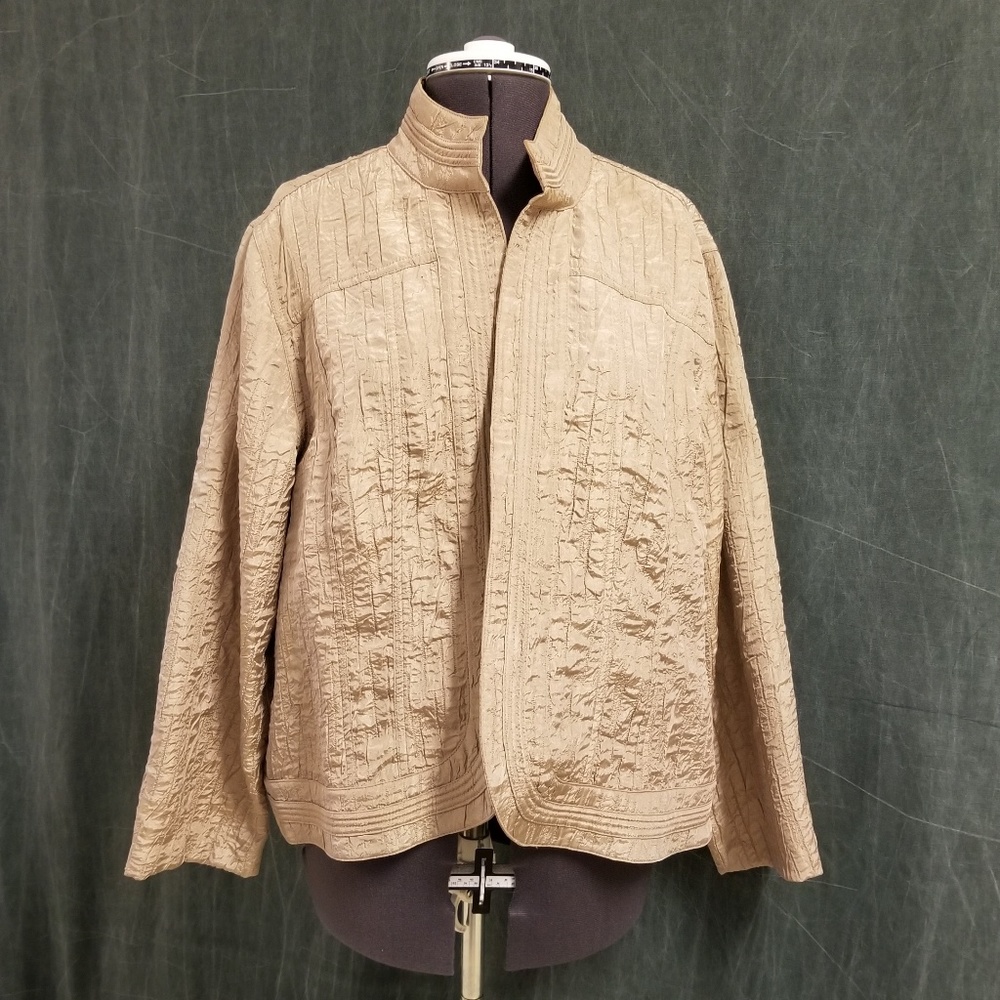 Chico's dressy taupe jacket size 3 (L)